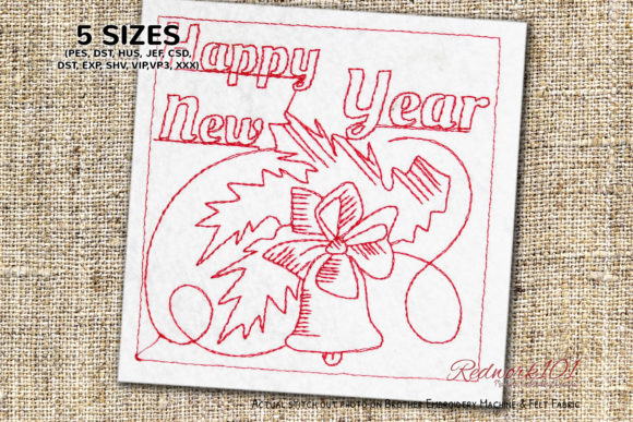 Bell New Year Bluework: A Fresh Embroidery Design for Real Projects