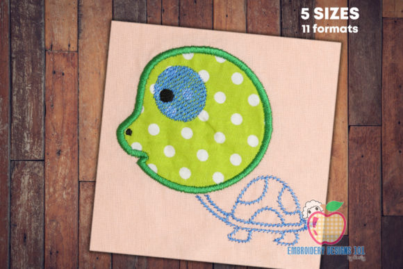 Big Turtle Head Applique Design Review for Sweatshirt Embroidery
