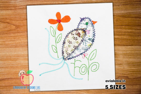 Bird Sitting on Branch in Garden Embroidery Review