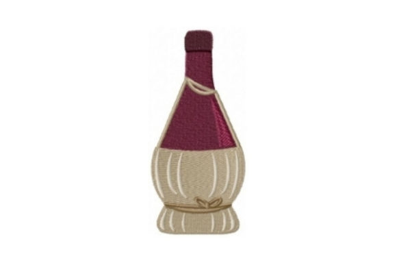 Chianti Bottle: A Festive Embroidery Design for Seasonal Creations