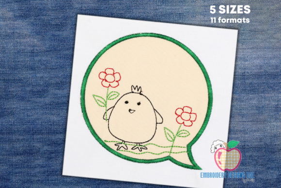 Chick Holding a Flower Review for Seasonal Embroidery