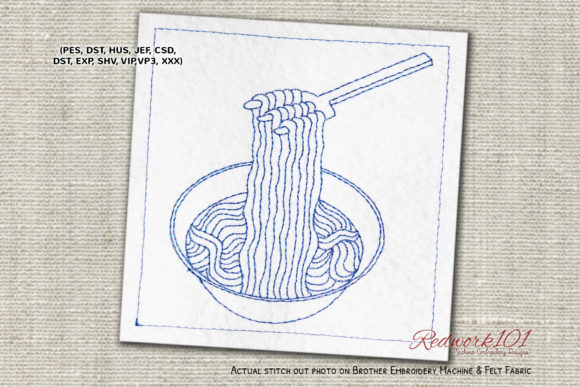 Chinese Noodles Bluework for Sweatshirt Embroidery
