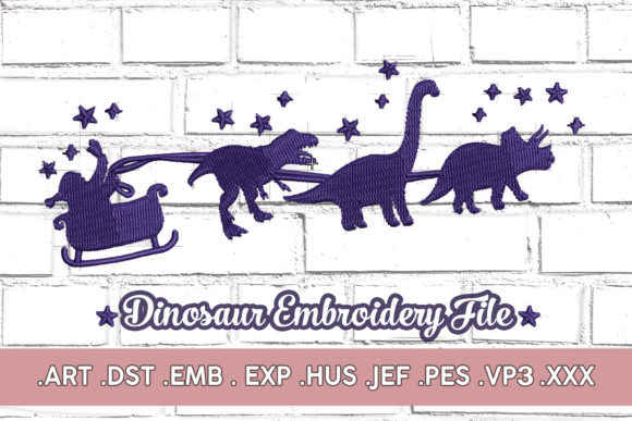 Christmas Dinosaur Sleigh Embroidery Files Review