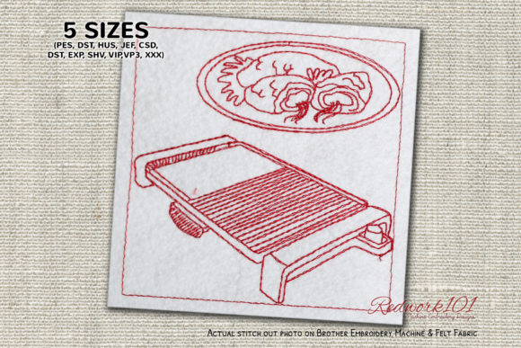 Electric Grill Redwork: A Design Review for Sweatshirt Embroidery