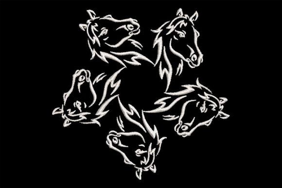 Five Horses Mandala: A Standout Embroidery Design for Craft Fairs