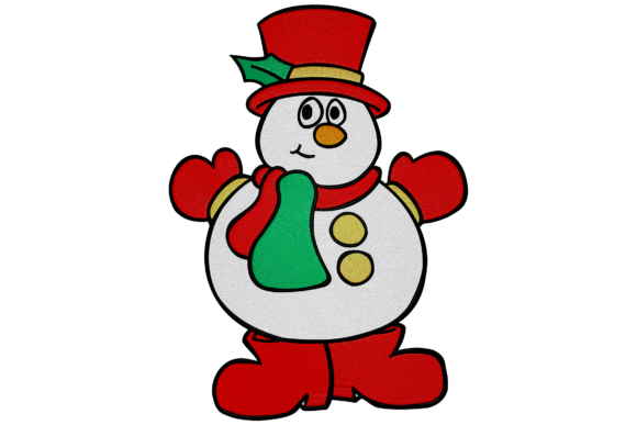 Happy Snowman: A Festive Embroidery Design for Seasonal Projects