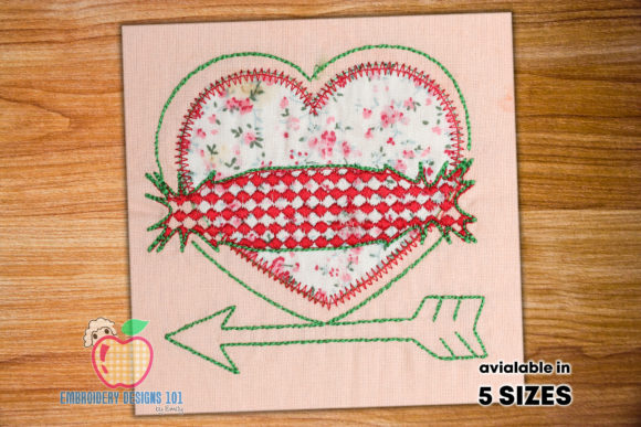 Heart and Arrow Shape Applique Pattern: A Versatile Design for Embroidery Sellers