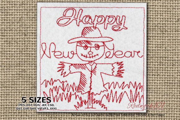 New Year Celebration with Scarecrow Review: A Unique Embroidery Design