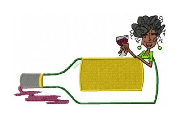 Scarlet Bottle: A Bold Embroidery Design for Craft Fair Success