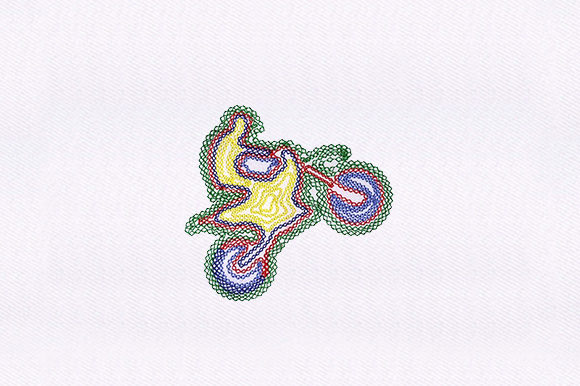 Showcasing Biker: A Bold Embroidery Design for Apparel Projects