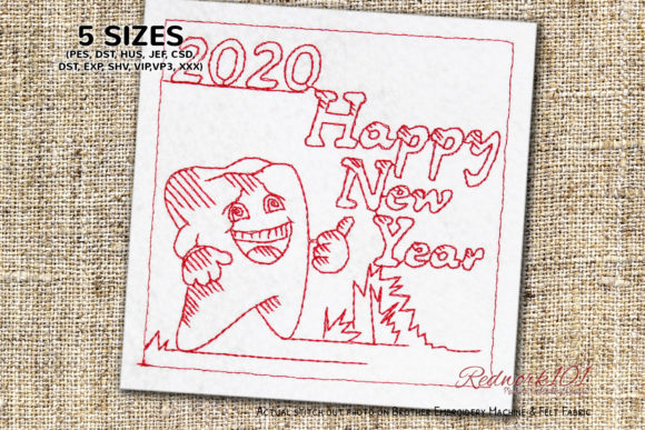 Tooth Cartoon Character with Happy New Year Embroidery Design Review